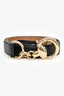 Gucci Black Leather Chain Link Fringe Belt Size 90