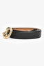 Gucci Black Leather Chain Link Fringe Belt Size 90