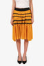 Jean Paul Gaultier Black/Yellow Mesh Wave Midi Skirt Size M