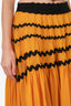 Jean Paul Gaultier Black/Yellow Mesh Wave Midi Skirt Size M