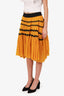 Jean Paul Gaultier Black/Yellow Mesh Wave Midi Skirt Size M