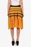 Jean Paul Gaultier Black/Yellow Mesh Wave Midi Skirt Size M