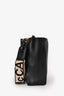 Stella McCartney Black Smooth Pleather Logo Square Crossbody Bag