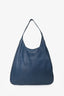 Prada Blue Leather Vitello Corsica Pocket Hobo Bag