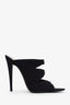 Saint Laurent Black Satin Emilie Crêpe Mules Size 40
