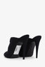 Saint Laurent Black Satin Emilie Crêpe Mules Size 40