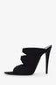 Saint Laurent Black Satin Emilie Crêpe Mules Size 40