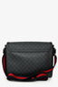 Gucci Black GG Supreme Flap Web Strap Messenger Bag