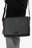 Gucci Black GG Supreme Flap Web Strap Messenger Bag