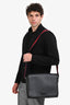 Gucci Black GG Supreme Flap Web Strap Messenger Bag
