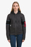 Prada 2015 Grey Technical Fabric Zipped Hoodie Size S