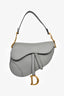 Christian Dior 2019 Grey Leather Classic Saddle Bag