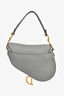 Christian Dior 2019 Grey Leather Classic Saddle Bag