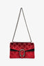 Gucci Red Velvet GG Monogram Medium 'Dionysus' Shoulder Bag