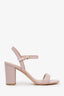 Stuart Weitzman Pink Leather Block Heel Sandals Size 6.5