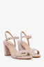 Stuart Weitzman Pink Leather Block Heel Sandals Size 6.5