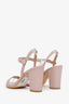 Stuart Weitzman Pink Leather Block Heel Sandals Size 6.5