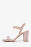 Stuart Weitzman Pink Leather Block Heel Sandals Size 6.5