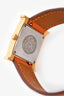Hermès 2014 Orange/Stainless Steel Gold Tone 'Heure H' Mini Model Watch 21mm