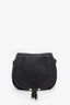Chloe Black Grained Leather Marcie Saddle Bag