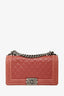 Pre-Loved Chanel™ 2012 Peach Lambskin Medium Boy Bag