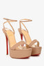 Christian Louboutin Cream Leather Platform Heel 140 Size 36.5