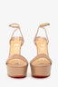 Christian Louboutin Cream Leather Platform Heel 140 Size 36.5