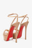 Christian Louboutin Cream Leather Platform Heel 140 Size 36.5