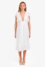 Majorelle White Eyelet Ruffle Sleeveless Wrap Midi Dress Size M