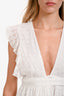 Majorelle White Eyelet Ruffle Sleeveless Wrap Midi Dress Size M