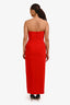 NBD Red Strapless Midi Dress with Side Slit Size M