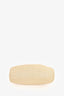 Pre-Loved Chanel™ 2008-2009 Cream Perforated Pleated Leather Chain Shoulder Bag