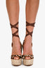 Dolce & Gabbana Leopard Pony Hair Raffia Wedges Size 40