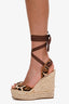 Dolce & Gabbana Leopard Pony Hair Raffia Wedges Size 40