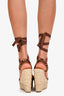 Dolce & Gabbana Leopard Pony Hair Raffia Wedges Size 40