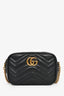Gucci Black Leather GG Marmont Mini Camera Bag