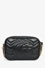Gucci Black Leather GG Marmont Mini Camera Bag