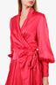 Zimmermann Pink Silk Ruched Wrap Mini Dress Size 1