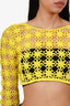 Anna Kosturova Yellow Crochet Bella Crop Top Size M