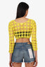 Anna Kosturova Yellow Crochet Bella Crop Top Size M