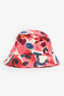 Isabel Marant Pink/Multicolour Leather Floral Print Haley Bucket Hat Size 57