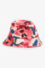 Isabel Marant Pink/Multicolour Leather Floral Print Haley Bucket Hat Size 57