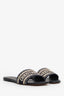 Christian Dior Navy Canvas Embroidered Dway Slide Sandals Size 41