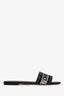 Christian Dior Black Canvas Crystal Embellished Dway Slide Sandals Size 40.5