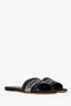 Christian Dior Black Canvas Crystal Embellished Dway Slide Sandals Size 40.5