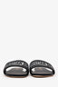 Christian Dior Black Canvas Crystal Embellished Dway Slide Sandals Size 40.5