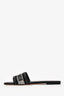 Christian Dior Black Canvas Crystal Embellished Dway Slide Sandals Size 40.5