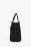 Christian Dior 2023 Black Grained Cannage Calfskin Medium Lady Dior Bag With Strap
