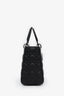 Christian Dior 2023 Black Grained Cannage Calfskin Medium Lady Dior Bag With Strap