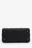 Christian Dior 2023 Black Grained Cannage Calfskin Medium Lady Dior Bag With Strap
